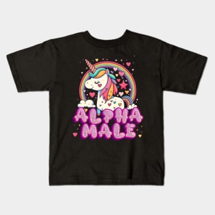 Alpha Male Unicorn Design Kids T-Shirt